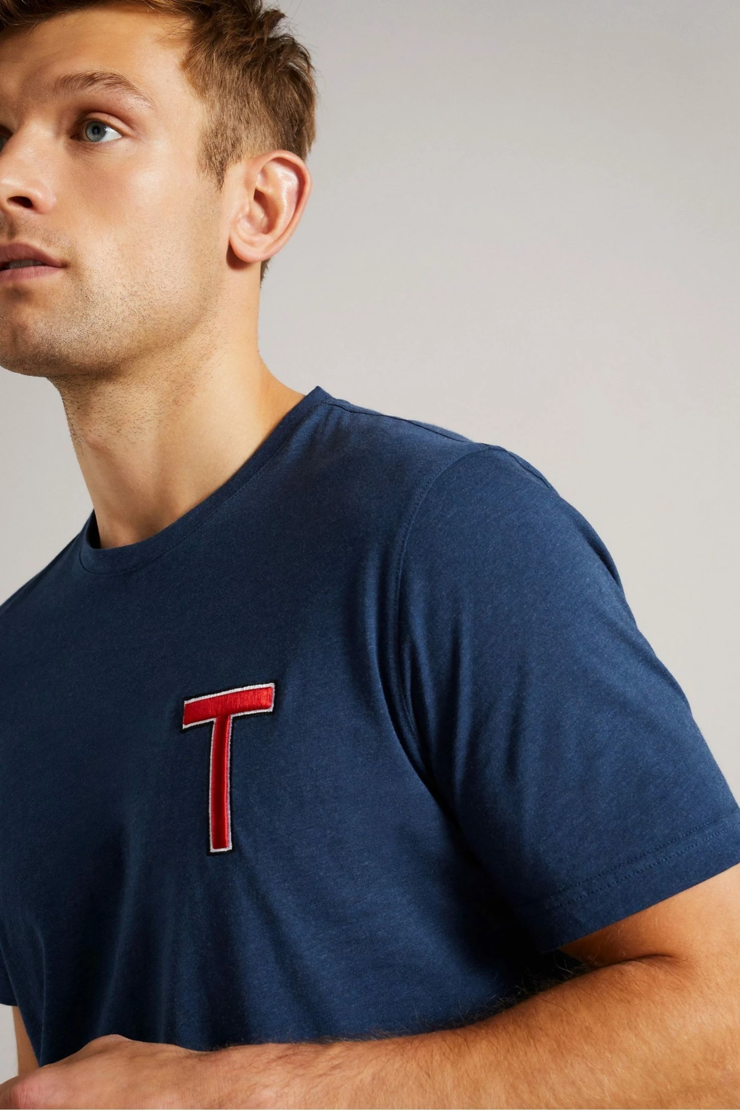 Ted Baker Navy Blue Tedford Short Sleeve Varsity 'T' T-Shirt 5 Ted Baker Navy Blue Tedford Short Sleeve Varsity 'T' T-Shirt - Image 3
