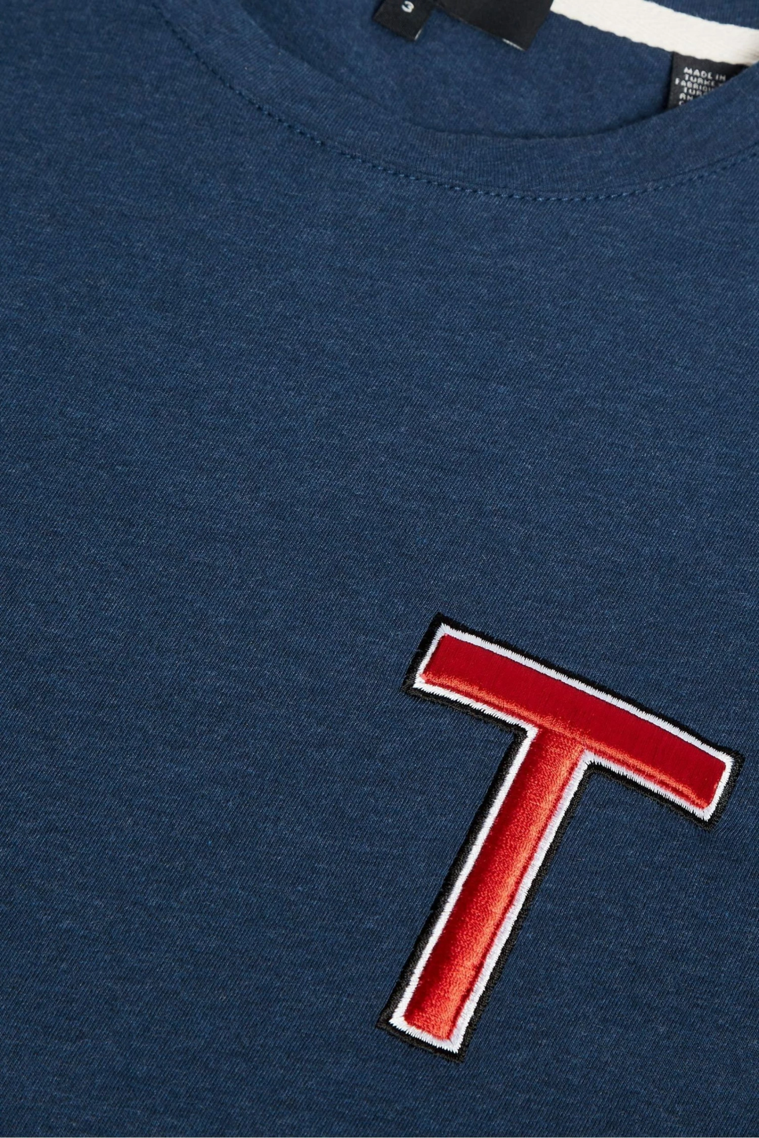 Ted Baker Navy Blue Tedford Short Sleeve Varsity 'T' T-Shirt 6 Ted Baker Navy Blue Tedford Short Sleeve Varsity 'T' T-Shirt - Image 4