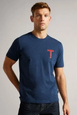 Ted Baker Navy Blue Tedford Short Sleeve Varsity 'T' T-Shirt 11 Ted Baker Navy Blue Tedford Short Sleeve Varsity 'T' T-Shirt -tedbaker Shop Online unnamed file 2443