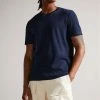 Ted Baker Kingsrd Navy Blue Short Sleeve Stripe Jacquard T-Shirt -tedbaker Shop Online unnamed file 2451
