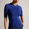 Ted Baker Blue Ruched Front Top