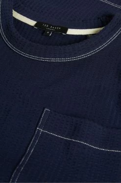 Ted Baker Artizan Navy Blue Short Sleeve Textured T-Shirt -tedbaker Shop Online unnamed file 2488