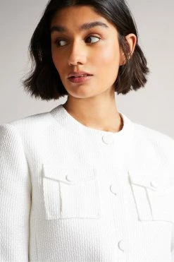 Ted Baker White Alera Cropped Boxy Jacket With Cargo Styling -tedbaker Shop Online unnamed file 2512