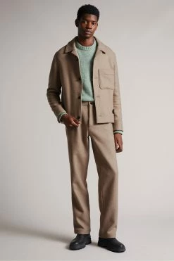 Ted Baker Bower Tan Brown Heavyweight Wool Jacket -tedbaker Shop Online unnamed file 2536