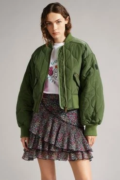 Ted Baker Green Aelexis Onion Quilted Bomber Jacket