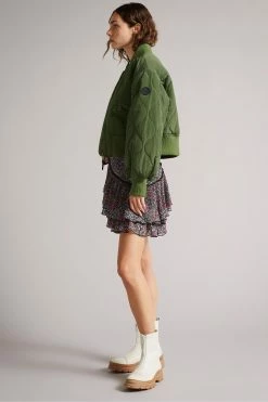 Ted Baker Green Aelexis Onion Quilted Bomber Jacket -tedbaker Shop Online unnamed file 2542
