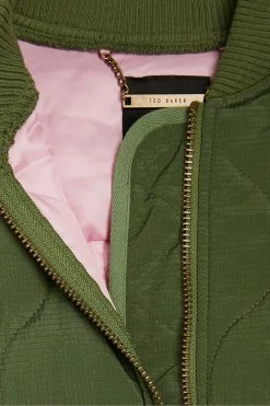 Ted Baker Green Aelexis Onion Quilted Bomber Jacket -tedbaker Shop Online unnamed file 2543