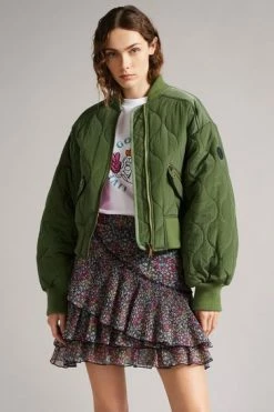 Ted Baker Green Aelexis Onion Quilted Bomber Jacket -tedbaker Shop Online unnamed file 2544