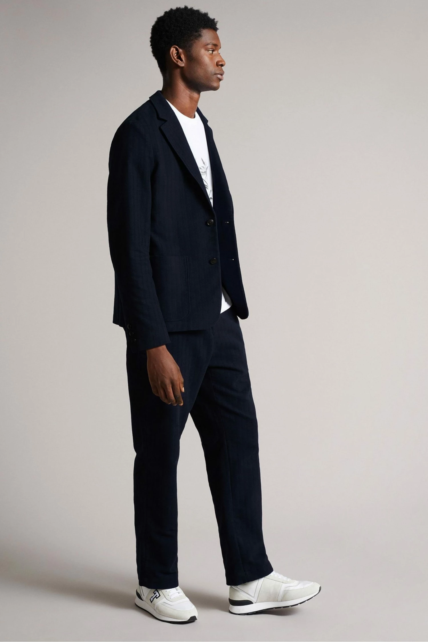 Ted Baker Efford Navy Herringbone Moleskin Jacket 5 Ted Baker Efford Navy Herringbone Moleskin Jacket - Image 3