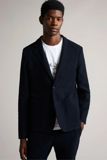 Ted Baker Efford Navy Herringbone Moleskin Jacket 8 Ted Baker Efford Navy Herringbone Moleskin Jacket - Image 6