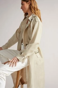Ted Baker Natural Saila Contrast Trench Jacket -tedbaker Shop Online unnamed file 2611