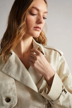 Ted Baker Natural Saila Contrast Trench Jacket -tedbaker Shop Online unnamed file 2612