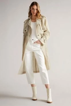 Ted Baker Natural Saila Contrast Trench Jacket -tedbaker Shop Online unnamed file 2614