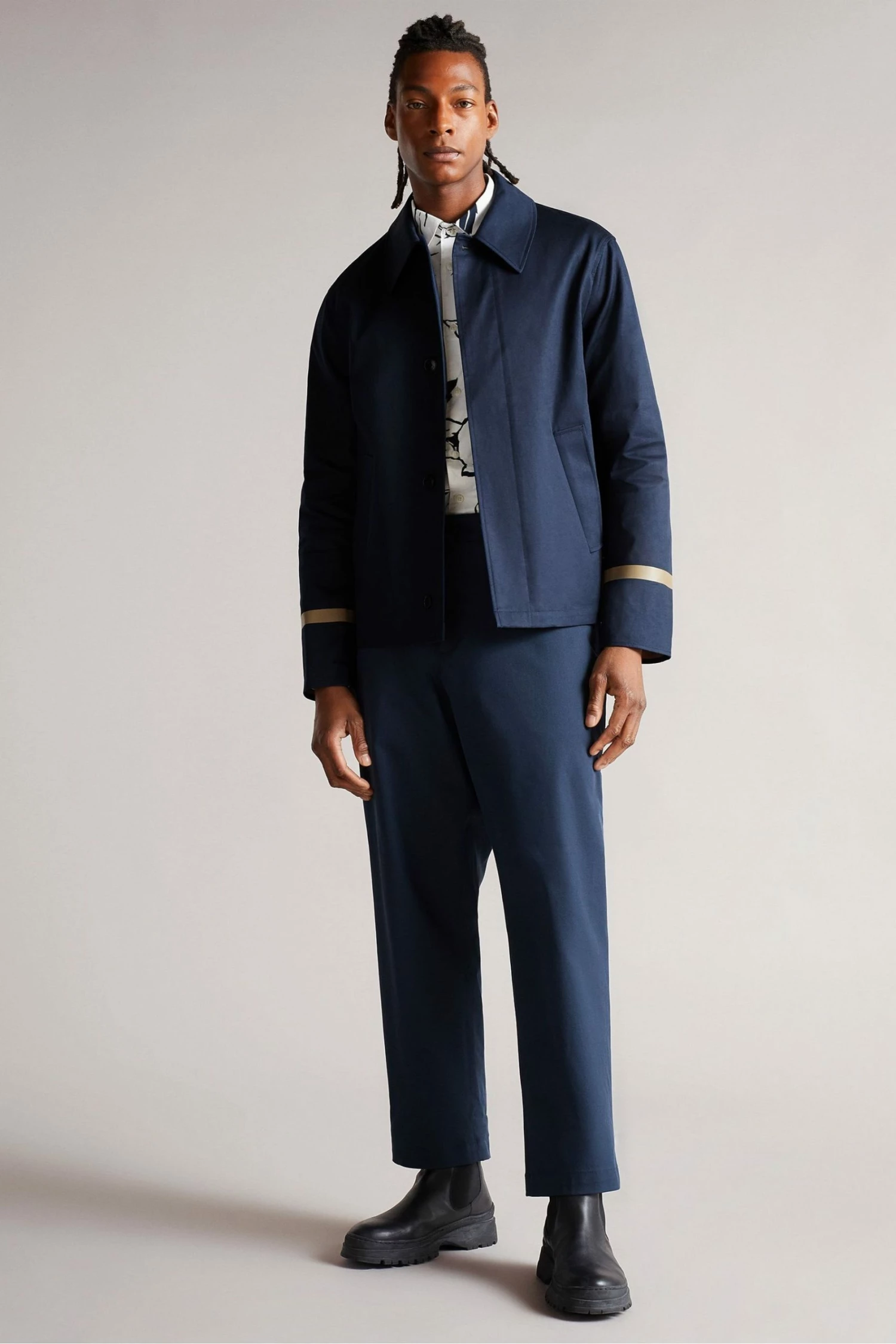 Ted Baker Dk-Navy Blue Marden Short Bonded Jacket 5 Ted Baker Dk-Navy Blue Marden Short Bonded Jacket - Image 3