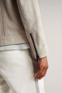 Ted Baker Grey Lowca Suede Biker Jacket -tedbaker Shop Online unnamed file 2651