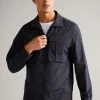 Ted Baker Mens Blue Balta Lightweight Funnel Neck Bomber Jacket