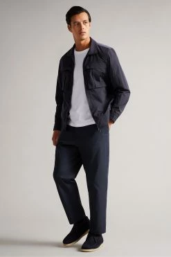Ted Baker Mens Blue Balta Lightweight Funnel Neck Bomber Jacket -tedbaker Shop Online unnamed file 2702