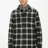 Ted Baker Grey Incline Checked Wool Wadded Overshirt