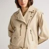 Ted Baker Valerii Ivory Oversized Biker Jacket