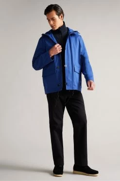 Ted Baker Litton Blue Textured Hooded Jacket -tedbaker Shop Online unnamed file 2765