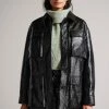 Ted Baker Black Foziey Textured Vinyl Field Jacket