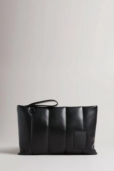 Ted Baker Black Pu Vertically Quilted Oversized Clutch Bag 7 Ted Baker Black Pu Vertically Quilted Oversized Clutch Bag - Image 5