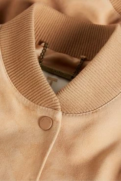 Ted Baker Benia Brown Cropped Suede Deep Rib Bomber Jacket -tedbaker Shop Online unnamed file 2810