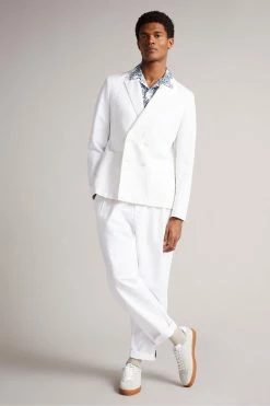 Ted Baker Ithon White Ottoman Double Breasted Blazer -tedbaker Shop Online unnamed file 2821