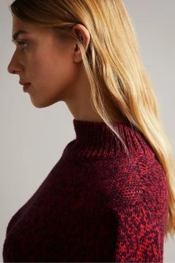 Ted Baker Red Elvinaa Pleat Sleeve Cropped Sweater -tedbaker Shop Online unnamed file 2864