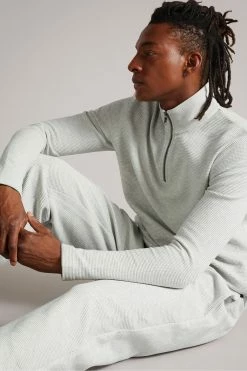 Ted Baker Beechen Grey Marl Long Sleeve Waffle Textured Half Zip Jumper 10 Ted Baker Beechen Grey Marl Long Sleeve Waffle Textured Half Zip Jumper -tedbaker Shop Online unnamed file 2880
