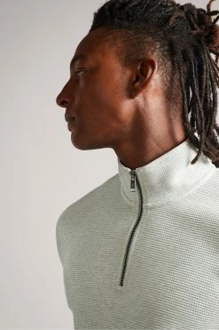 Ted Baker Beechen Grey Marl Long Sleeve Waffle Textured Half Zip Jumper 11 Ted Baker Beechen Grey Marl Long Sleeve Waffle Textured Half Zip Jumper -tedbaker Shop Online unnamed file 2881