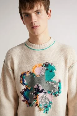 Ted Baker Natural Saltair Flower Graphic Crew Neck Jumper -tedbaker Shop Online unnamed file 2893
