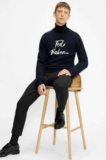 Ted Baker Blue Gowan Signature Crew Neck Sweater 8 Ted Baker Blue Gowan Signature Crew Neck Sweater - Image 6