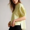 Ted Baker Capria Yellow Full Needle Puff Sleeve Knit Top