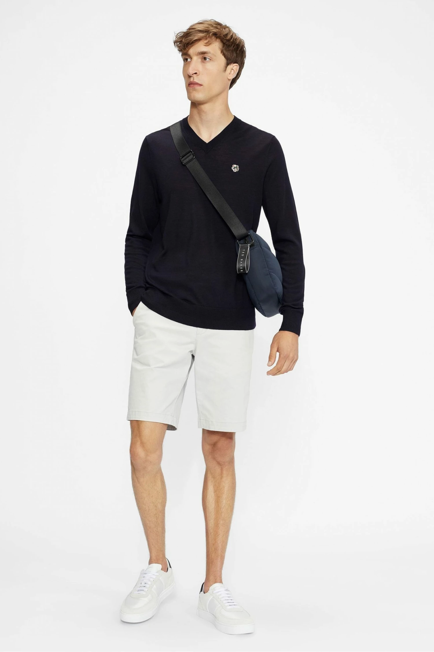 Ted Baker Kenton Core V-Neck Jumper Grey 5 Ted Baker Kenton Core V-Neck Jumper Grey - Image 3