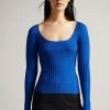 Ted Baker Blue Dakoti Open Back Detailed Knit Top