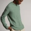 Ted Baker Green Brokhol Mixed Stitch Crew Neck Jumper