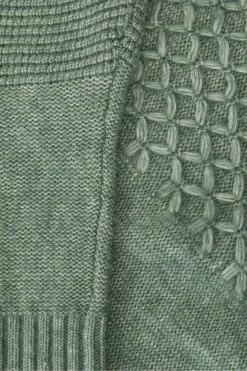 Ted Baker Green Brokhol Mixed Stitch Crew Neck Jumper -tedbaker Shop Online unnamed file 2959