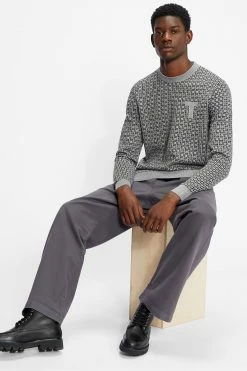 Ted Baker Grey Sprin Ls Patterned Crew Neck -tedbaker Shop Online unnamed file 2981