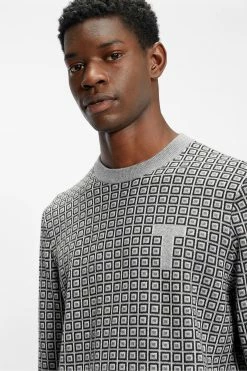 Ted Baker Grey Sprin Ls Patterned Crew Neck -tedbaker Shop Online unnamed file 2982