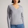 Ted Baker Abiygal Grey Merino Edit V-Neck Jumper