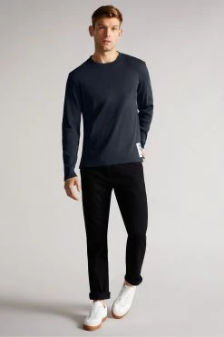 Ted Baker Blue Treyy Long Sleeved Ribbed Top -tedbaker Shop Online unnamed file 3005