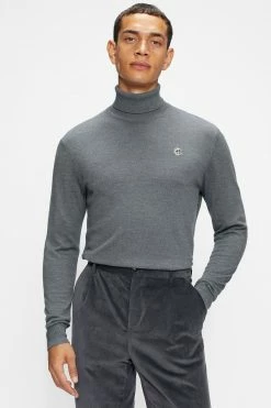 Ted Baker Grey Beckton Ls Core Roll Neck Jumper