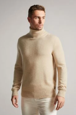Ted Baker Brown Kubrick Cashmere Roll Neck Jumper