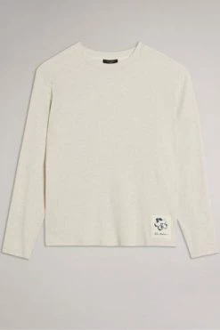 Ted Baker Natural Treyy Long Sleeved Ribbed Top -tedbaker Shop Online unnamed file 3091