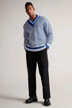 Ted Baker Redclif Brt-Blue Relaxed Fit Cricket Jumper -tedbaker Shop Online unnamed file 3113