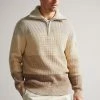 Ted Baker Heathh Tan Brown Mib Waffle Striped Knit Jumper -tedbaker Shop Online unnamed file 3130