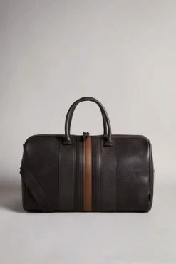 Ted Baker Brown Evyday Brn-Choc Striped Pu Holdall Bag -tedbaker Shop Online unnamed file 316