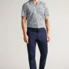 Ted Baker Blue Boxwel Camburn Fit Textured Trousers