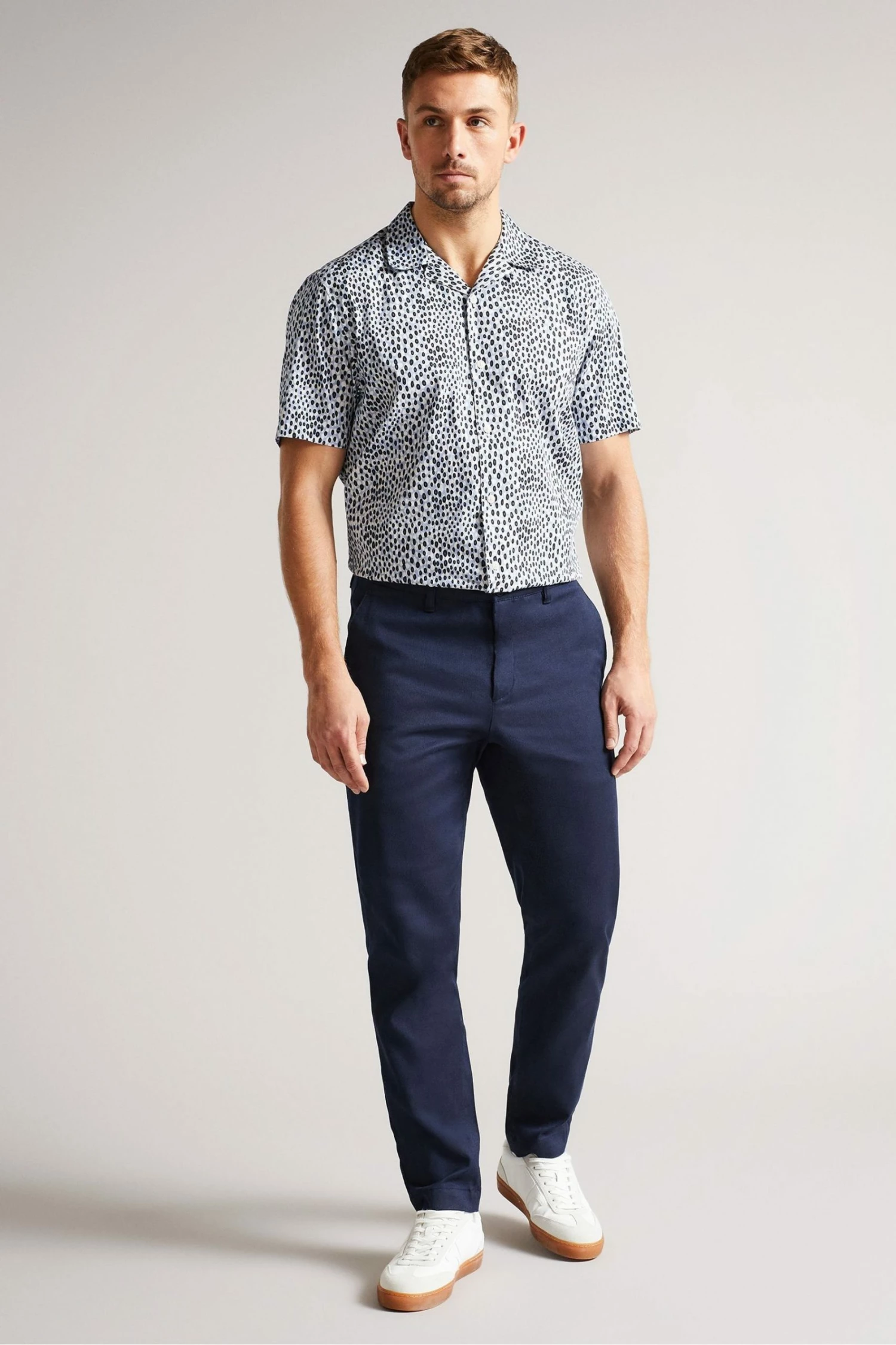 Ted Baker Blue Boxwel Camburn Fit Textured Trousers 3 Ted Baker Blue Boxwel Camburn Fit Textured Trousers